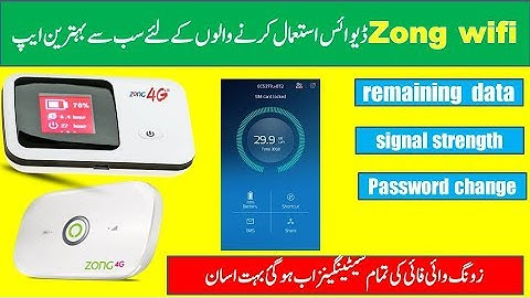 How to Check Zong 4g Device Remaining Data, Password Change & All settings