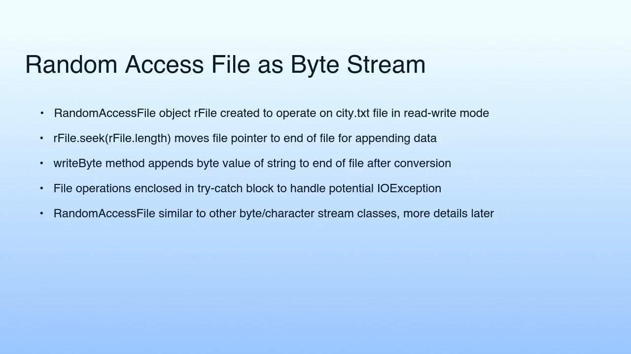 Random Access File as Byte Stream | Lecture 32: I-O Stream-III