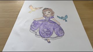 Coloring ★ Disney Junior  Sofia The First And Two Birds