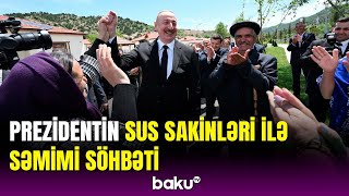 İlham Əliyev Sus kəndinə qayıdan sakinlərlə görüşdü