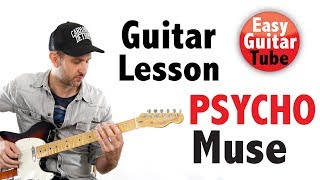 Psycho - Muse // Easy Guitar Lesson + TABS (how to play, tutorial)