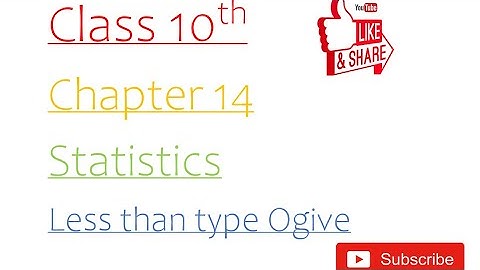 NCERT MATHS STD 10th  CH:14  EX:-14.4  Less than type Ogive