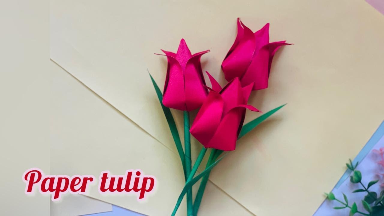 paper  tulip | paper  flower | origami | paper craft  how to make paper tulip