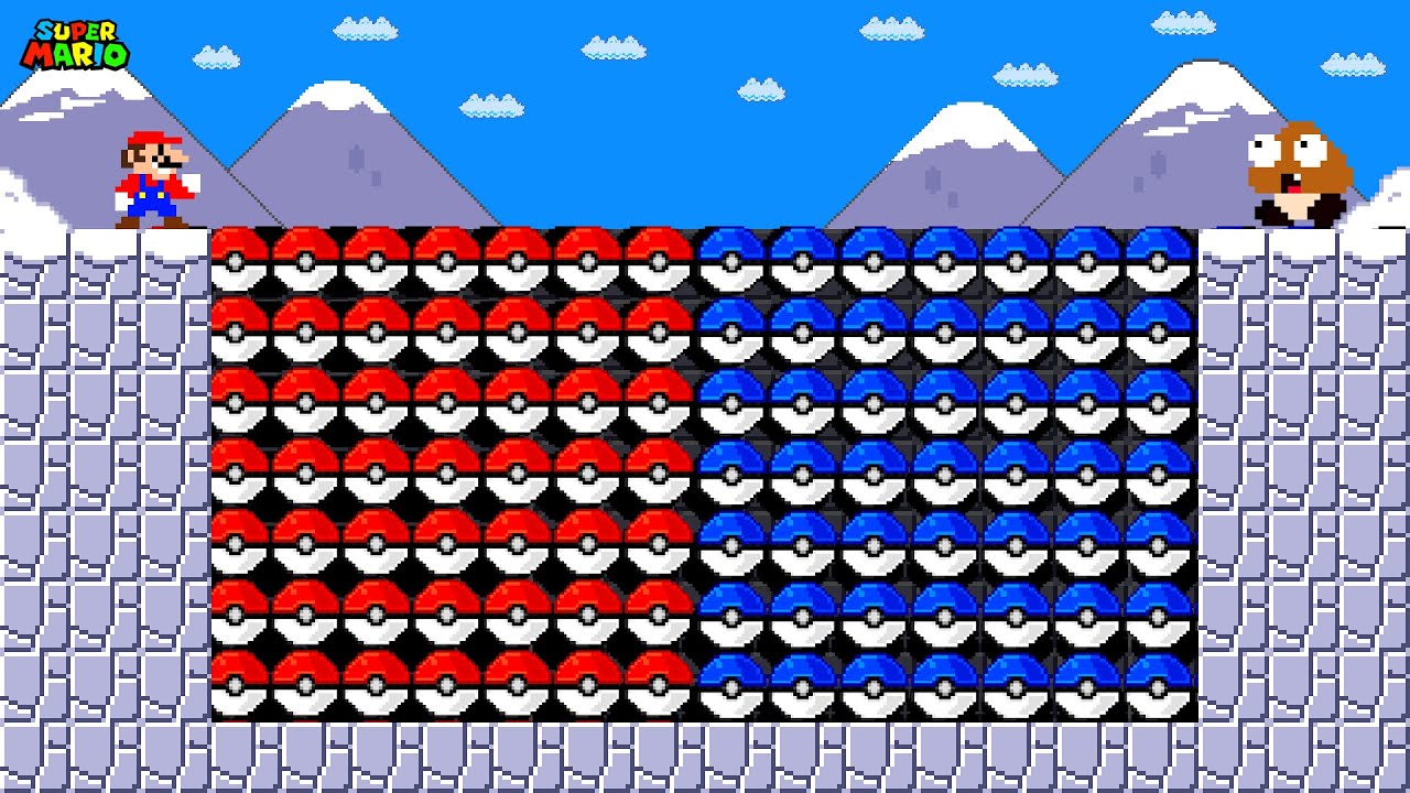 If Mario COLLECTS All the Fire and Ice Pokeballs in New Super Mario Bros ?