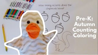 Counting and Coloring with Miss Happy | Autumn Theme Learning Video for Preschool Kids