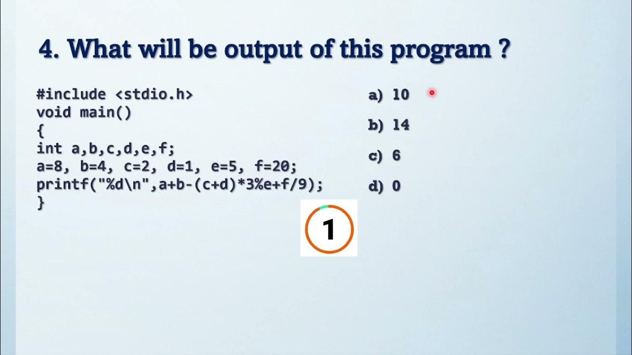 5 - Arithmetic & Logical C Programming MCQs - YouTube
