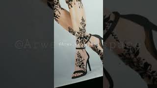 نقش يمني عرائسي جديد على كامل الأرجل Arabic henna tattoo on legs 