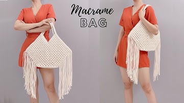 Macrame tutorial - Fringed Tote #19 Easy DIY - Sand Basket step by step tutorial