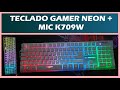 Teclado Gamer Micronics NEON+  MIC K709W Con luces RGB 2024
