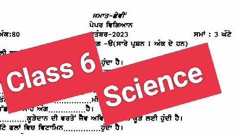 Science Class 6 sample Paper September 2023 #pseb #cbse #solved #samplepaper #class6
