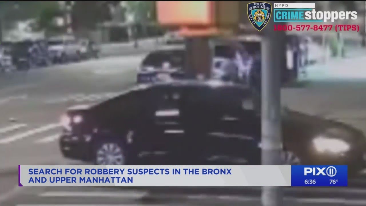 Search for robbery suspects in Bronx, Manhattan - YouTube