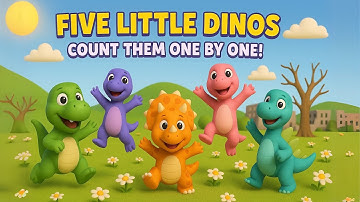 🦕🎵 5 Little Dinos - Count Them One by One | Fun Dinosaur Song for Kids 🦖✨