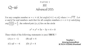 JEE Advanced 2021 Math Paper 1 (Q 16) solution | IIT JEE Maths| #jeeadvanced2021 #projecteducation