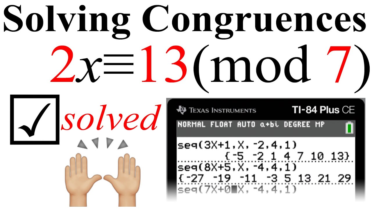 Solving Linear Congruences, Modular Arithmetic - YouTube