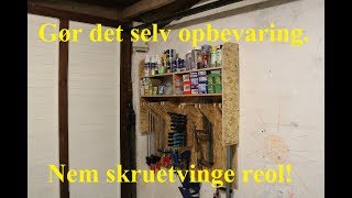 Gør det selv reol til skruetvinger, lim og skruer.