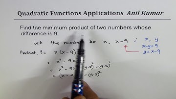 Find minimum product of  two numbers with difference of 9