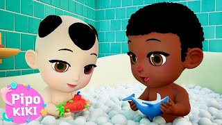 Mix Bath Song & Head Shoulders Knees & Toes | Pipokiki Nursery Rhymes & Kids Songs