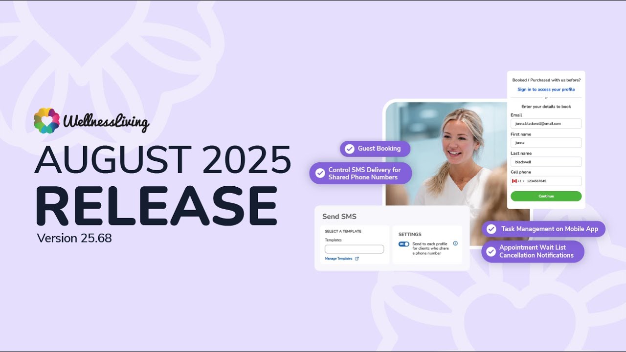 WellnessLiving August 2025 Health & Beauty Release | Version 25.68
