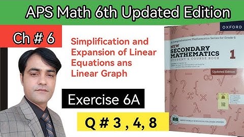 Exercise 6A Question NO3, 4 and 8 II APS Maths 6th II New Secondary Mathematics book 1.