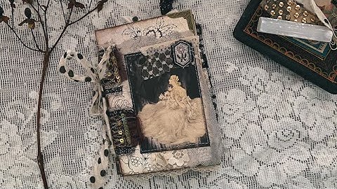 Dark and moody open spine junk journal flip through - DT project for Ruby and Pearl XO.