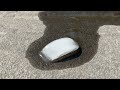 Ice cube melting in hot weather timelapse