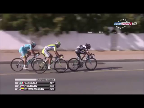 Peter Sagan´s EPIC BUNNY HOP at full speed !