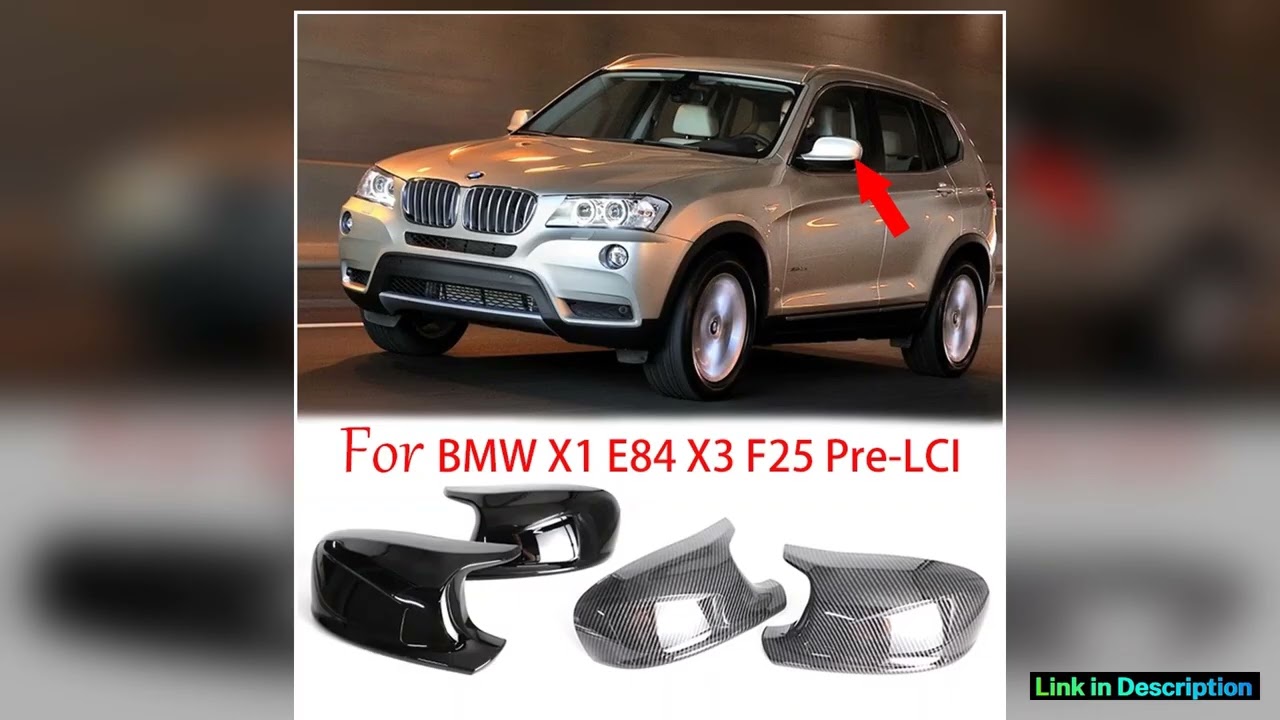 Best Quality Gloss Black Rear View Mirror Cover Cap For BMW X1 E84 X3 F25 PreLCI 2010 2011 2012 201