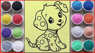 T Mu Tranh Ct Cn Con ng Yu  Sand Painting Puppy So Cute chim Xinh