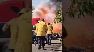 #Explosion Roger was #LIVE at a #vegetationfire that #spread to a #truckrepair shop & #exploded