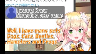 [Hololive] Nene talks about her pets' name.  [Eng sub]