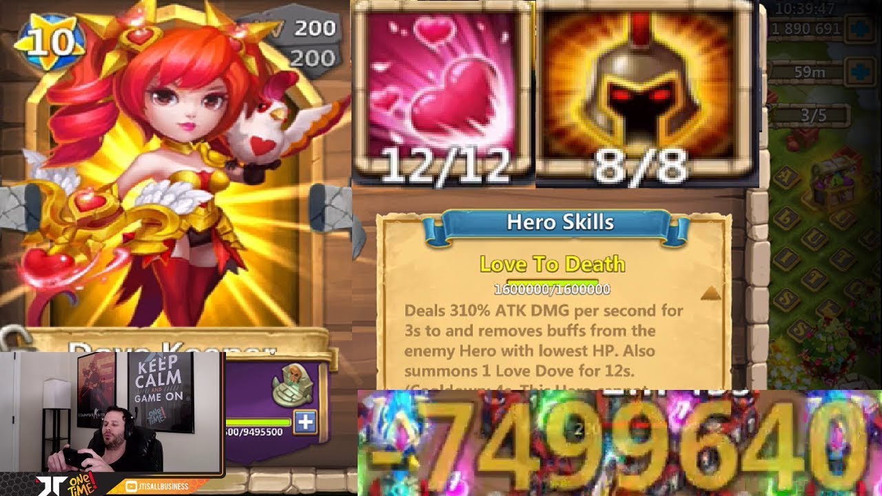 Dove Keeper 12/12 OMG 7.5 MILLION Damage Proc LOL WOW Castle Clash