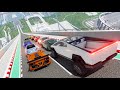 Big ramp jumps with real car mods 4  beamng drive crashes  destructionnation