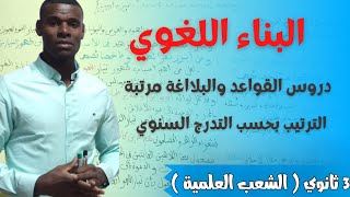 دروس القواعد والبلاغة 03 ثانوي ( علميين + أدبيين) مرتبة بحسب البرنامج السنوي