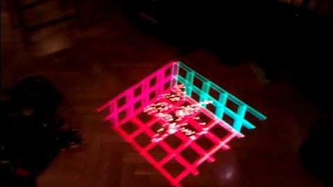 floor projection test (with homography correction and head tracking with kinect)