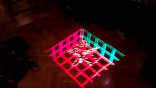 floor projection test (with homography correction and head tracking with kinect)