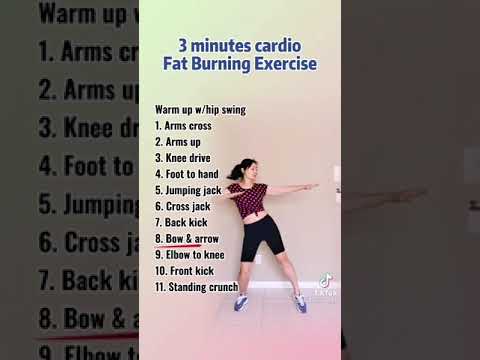 3 minutes cardio fat burning exercise - YouTube