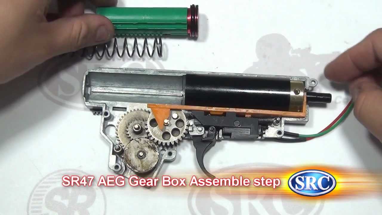 SR47 AEG 6mm Airsoft Rifle Gear Box Disassemble & Assemble step YouTube