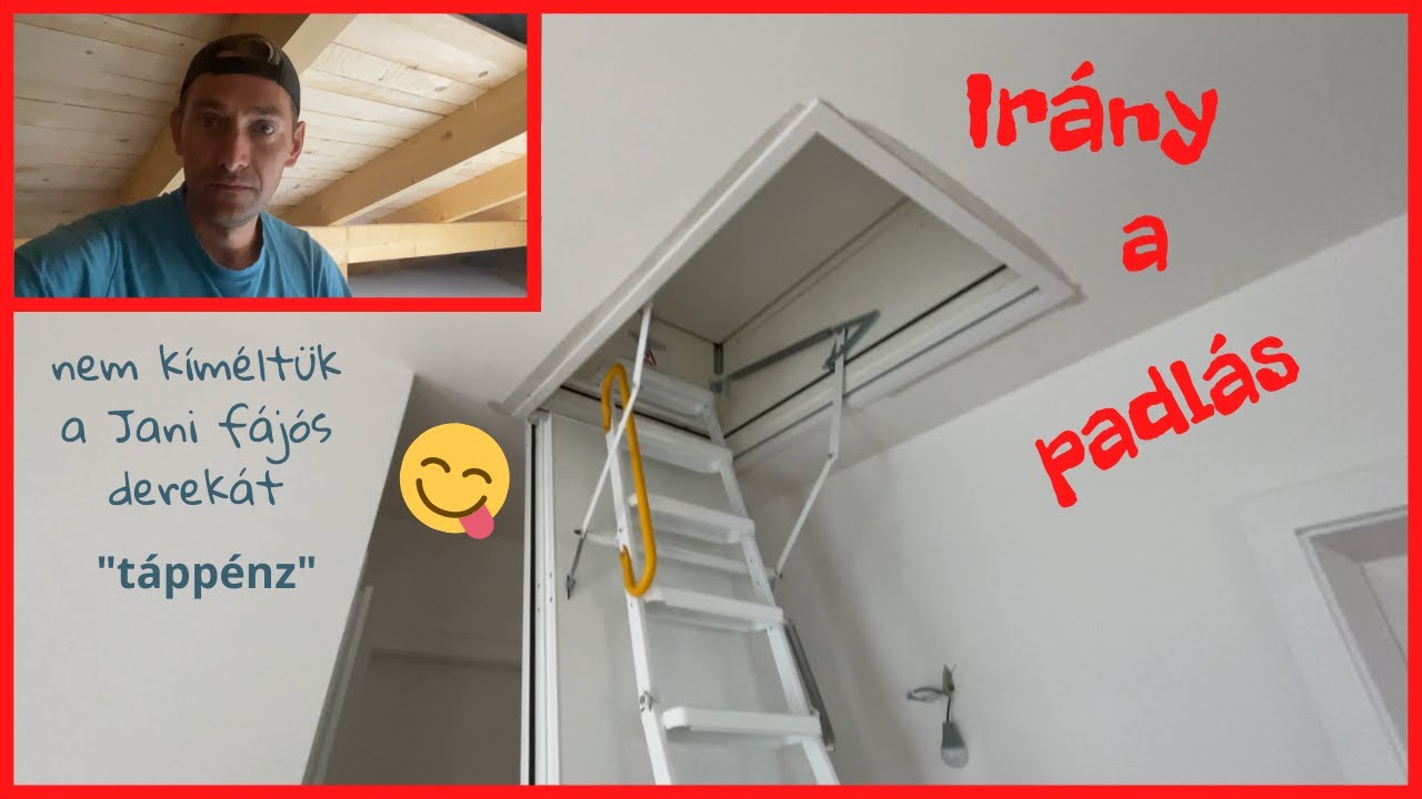 Hőszigetelt padlásfeljáró beépítése beton födémes házba.