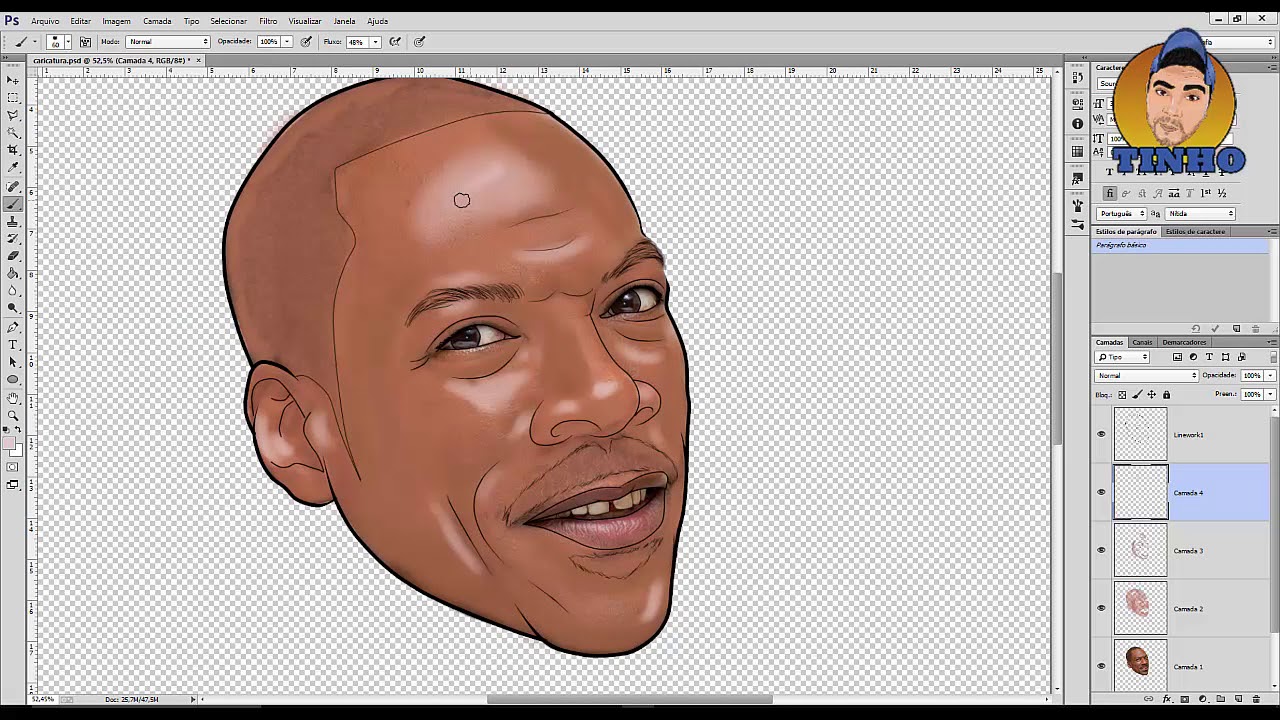 TRANSFORMAR FOTO EM DESENHO CARICATURA PARTE 2