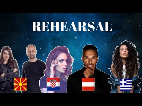 Eurovision 2018 - FYR Macedonia, Croatia, Austria & Greece Rehearsal (Press Center)