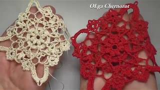 картинка: Crochet volumetric square Объемный квадрат вязаный крючком