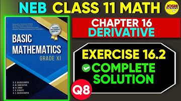 Derivative of Trigonometric Functions Class 11 Exercise 16.2 (Q.no.8) || Basic Mathematics |