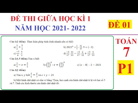 Video TOÁN LỚP 7 - ĐỀ THI GIỮA HỌC KÌ 1 MÔN TOÁN LỚP 7 NĂM... - youtube
