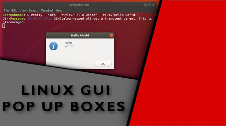 How To: Make Linux GUI / Pop Up Boxes Using Zenity... and Some Bash