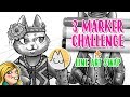 3 MARKER CHALLENGE + Line Art Swap! 😸✨Kattvalk Collab ✨😸