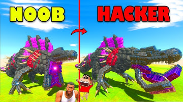 UPGRADING NOOB SHINSPINO into HACKER in NOOB vs PRO vs HACKER Animal Revolt Battle Sim Shinchan