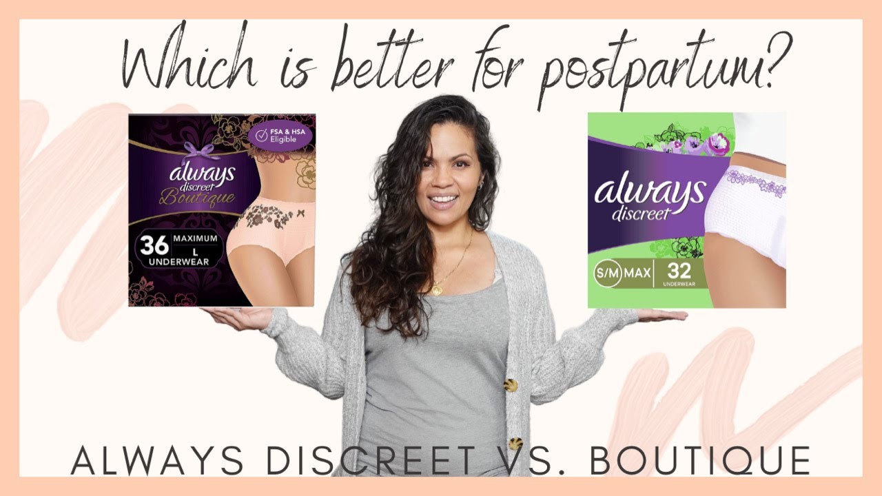 Always Discreet Postpartum Size Chart