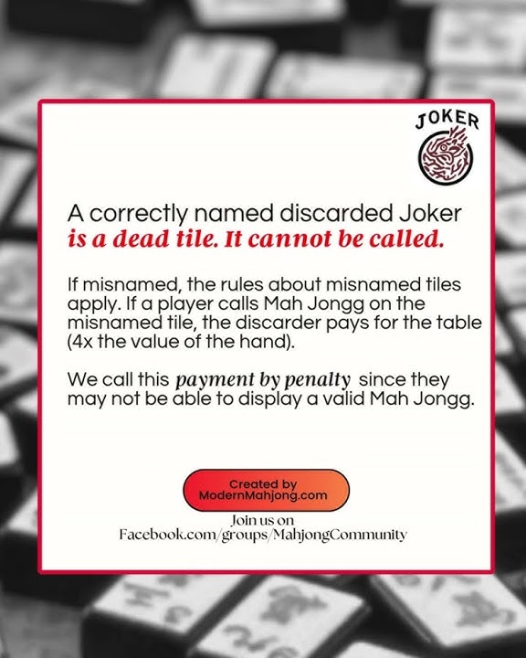 A Joker is a dead tile. Can a misnamed Joker be called? Daily Talk of the Tiles for October 15, 2025