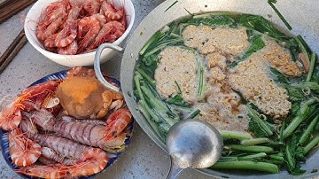 Đánh bắt hải sản, nấu ăn bữa sáng trên ghe - Ngư Dân Miền Tây