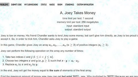 A. Joey Takes Money codeforces solution in c++ || Codeforces Round #841 (Div. 2)
